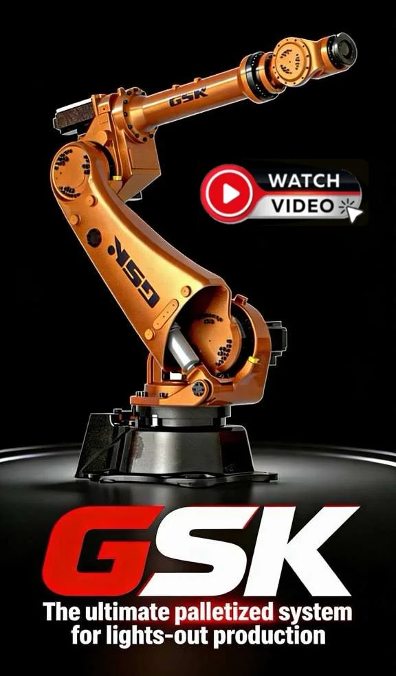 GSK RB08Q1 robot loading a CNC lathe — play video